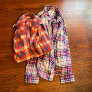 Two Plaid Shirts Lands End (size 10-12) and Crewcuts (size 12)